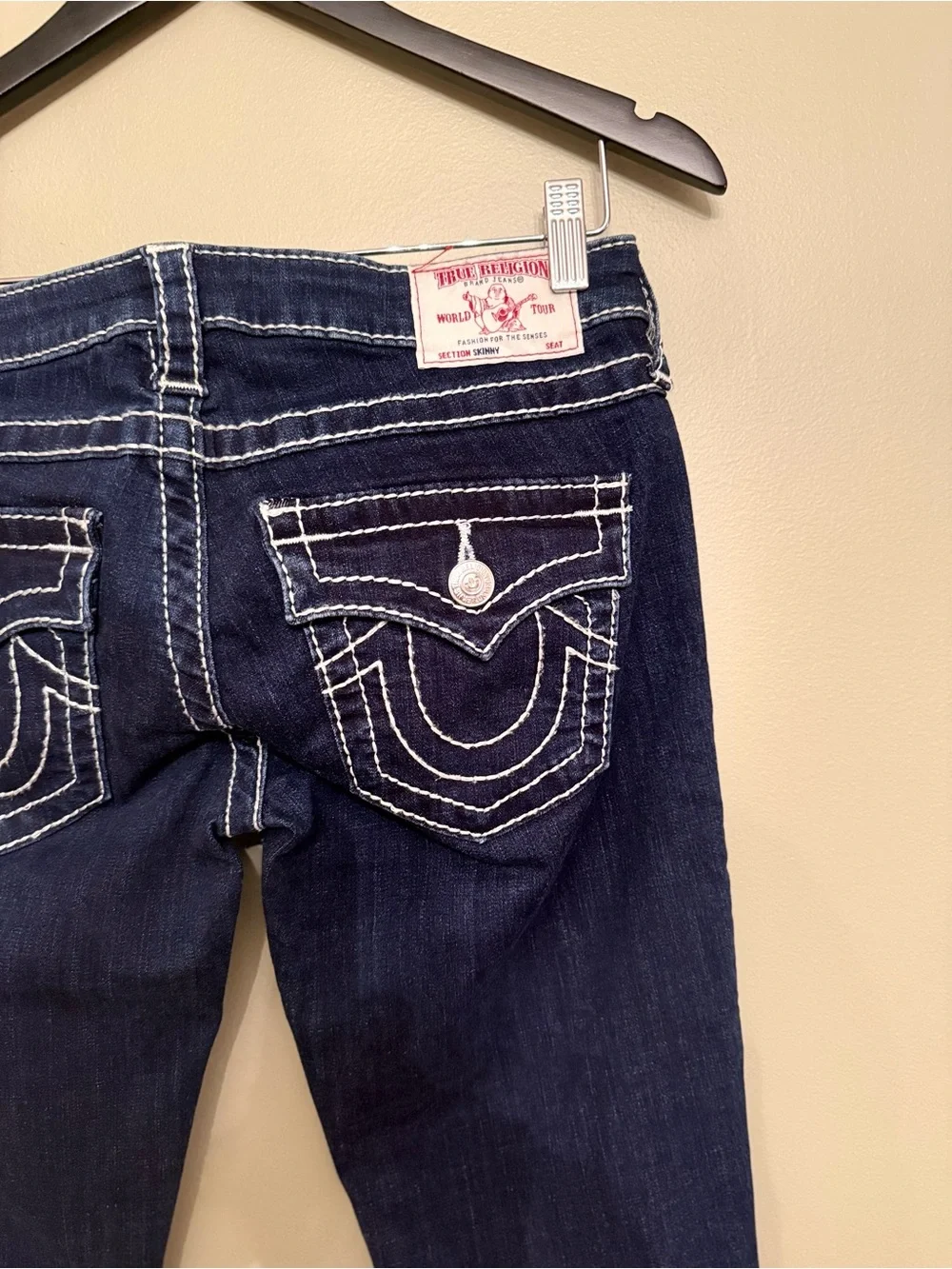 True Religion Naturaline Big T Skinny Flap Jeans Size 28 - Picture 13 of 14